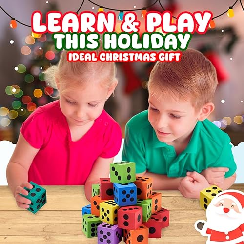 Miniatura 2 de Set de dados de espuma grande - Paquete de 36, dados jumbo y coloridos para niños - Ideal para mejorar habilidades matemáticas, grandes regalos