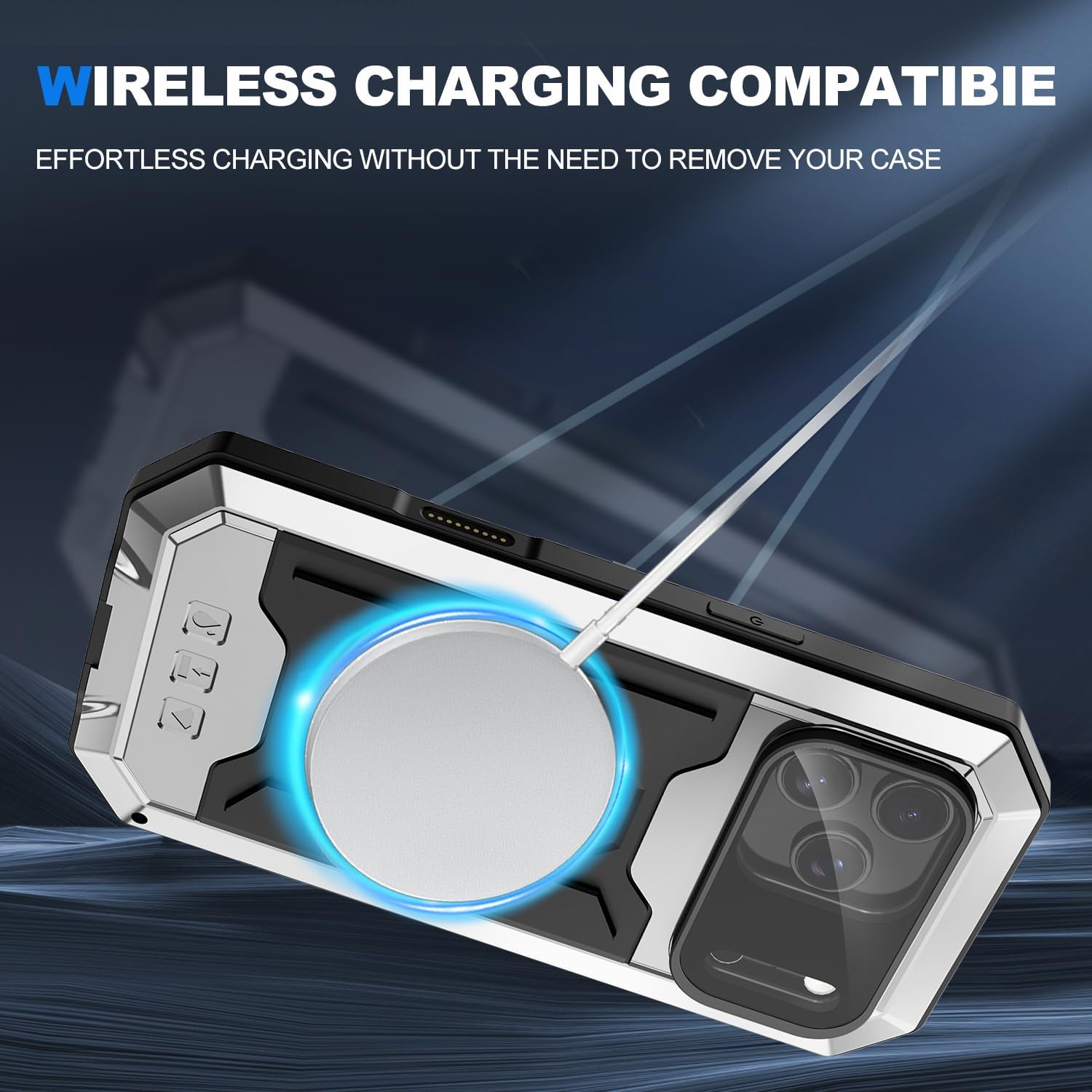 Compatible For iPhone 17 Pro Max Case, Aluminum Metal Gorilla Glass Shockproof Military Heavy Duty Sturdy Protector Cover Hard Case with Sliding Camera Cover & Screen Protector & Kickstand (Silver)