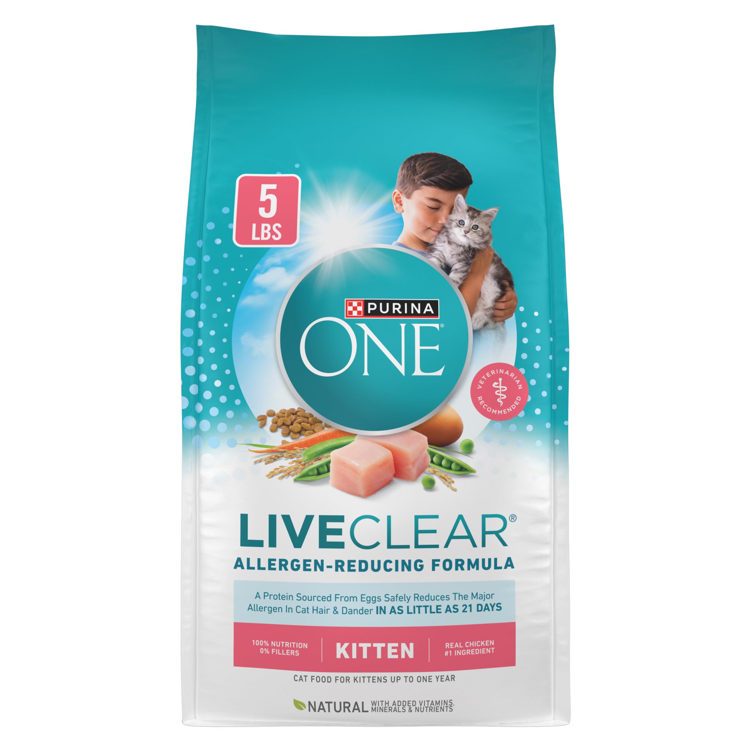 LiveClear Allergen-Reducing Dry Kitten Food Formula with Real Chicken As The Number One Ingredient - 5 lb. Bag
