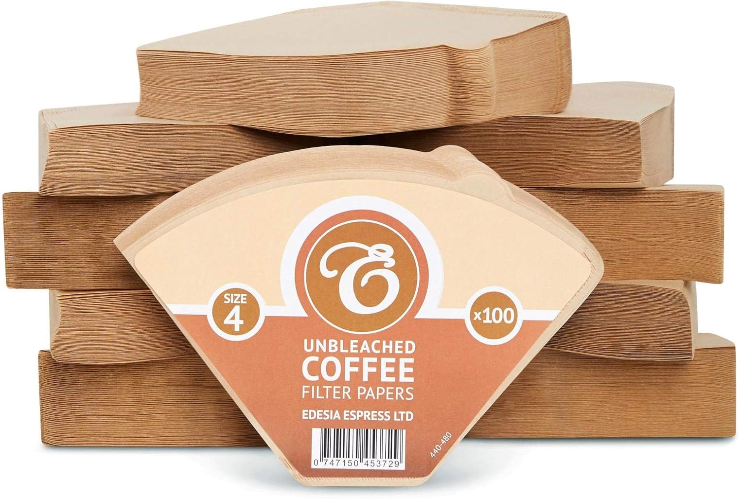 1000 Size 4 Coffee Filter Paper Cones, Unbleached by EDESIA ESPRESS