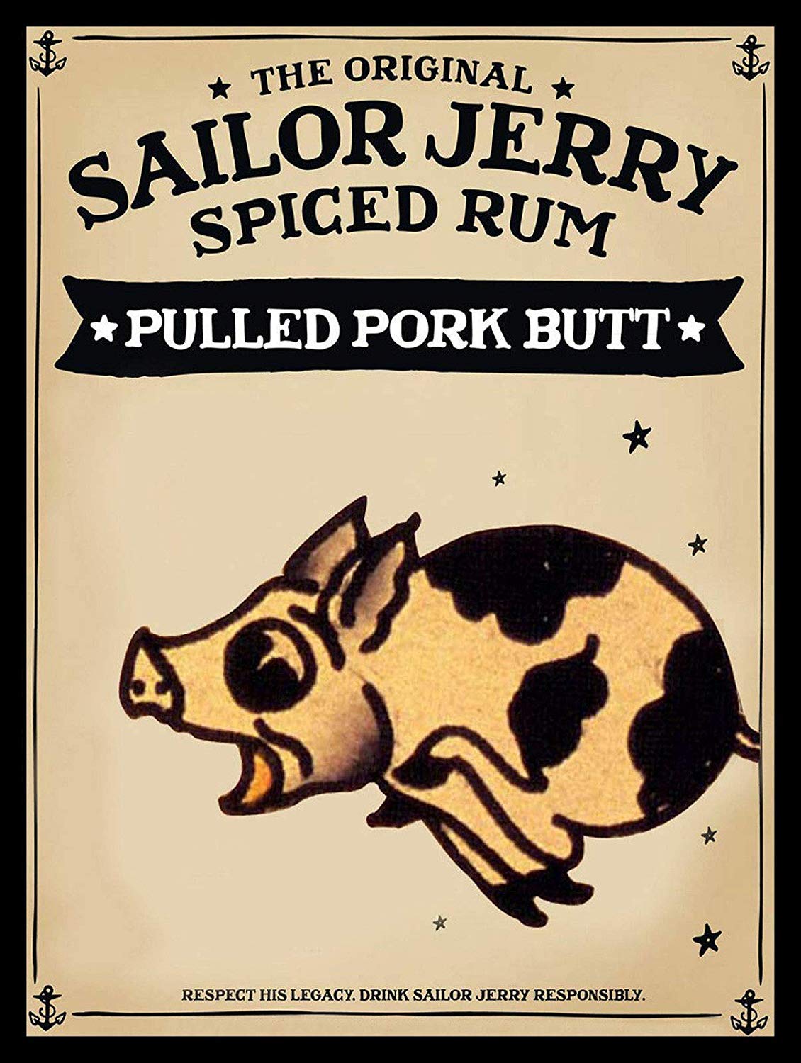 WZHIHY 12x8 inch Pulled Pork Butt Tin Wall Sign Funny Iron Painting Vintage Metal Plaque Decoration Retro Art Crafts Hanging Artwork Poster for Bar Coffee House Store Home Yard