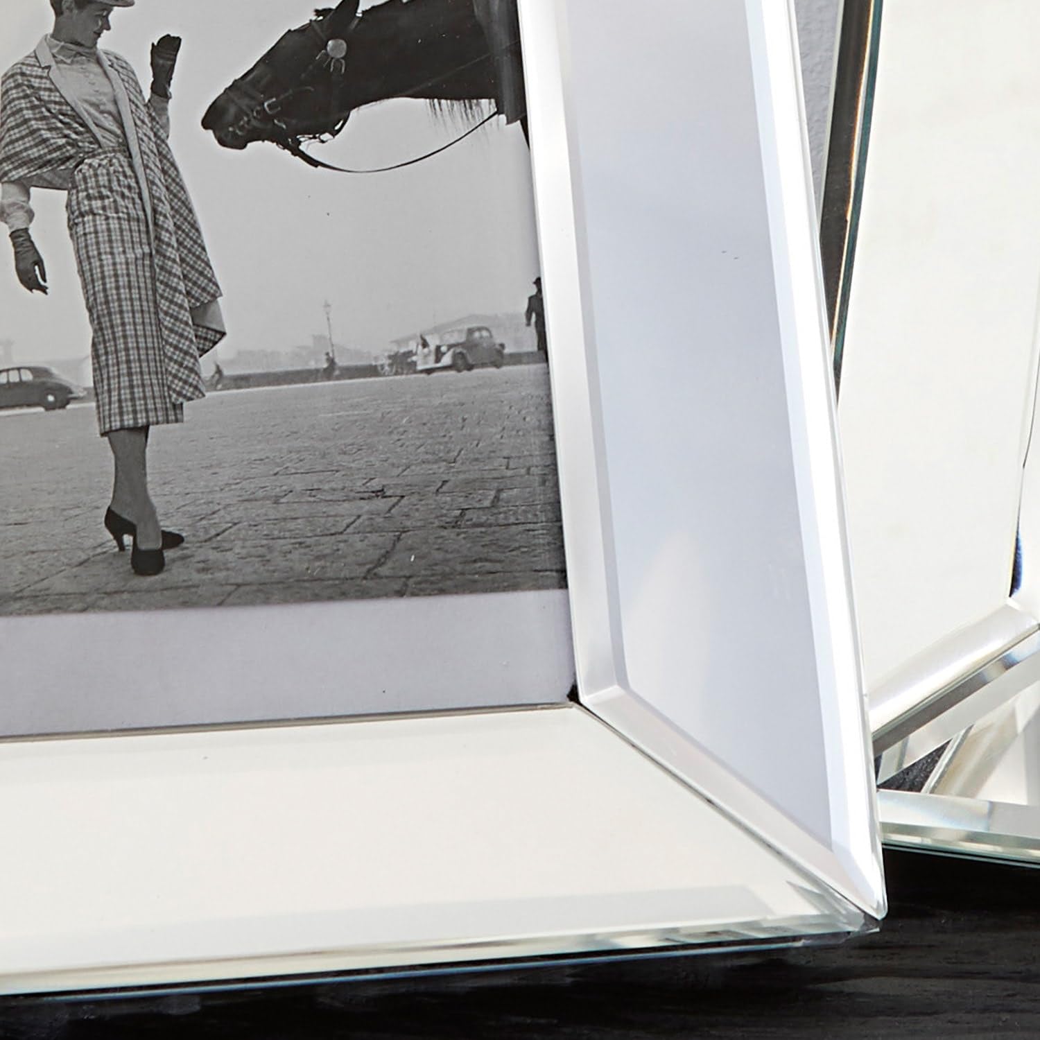 Loberon Bilderrahmen 2er Set Dominique, Silber | Zwei Größen, zum Stellen, zeitlos elegant, Wohn-Accessoires, Dekoration, MDF, Glas