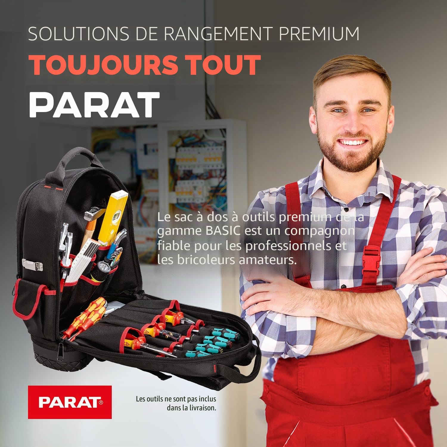Sac à dos Parat BASIC Back Pack (taille L / sac à outils sans contenu / sac à dos à outils noir) 5990830991