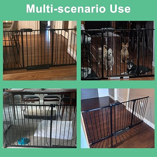 Miniatura 5 de ALLAIBB Puerta extra ancha montada a presión para bebés seguridad para niños para niños pequeños puertas largas y grandes con extensión para puertas