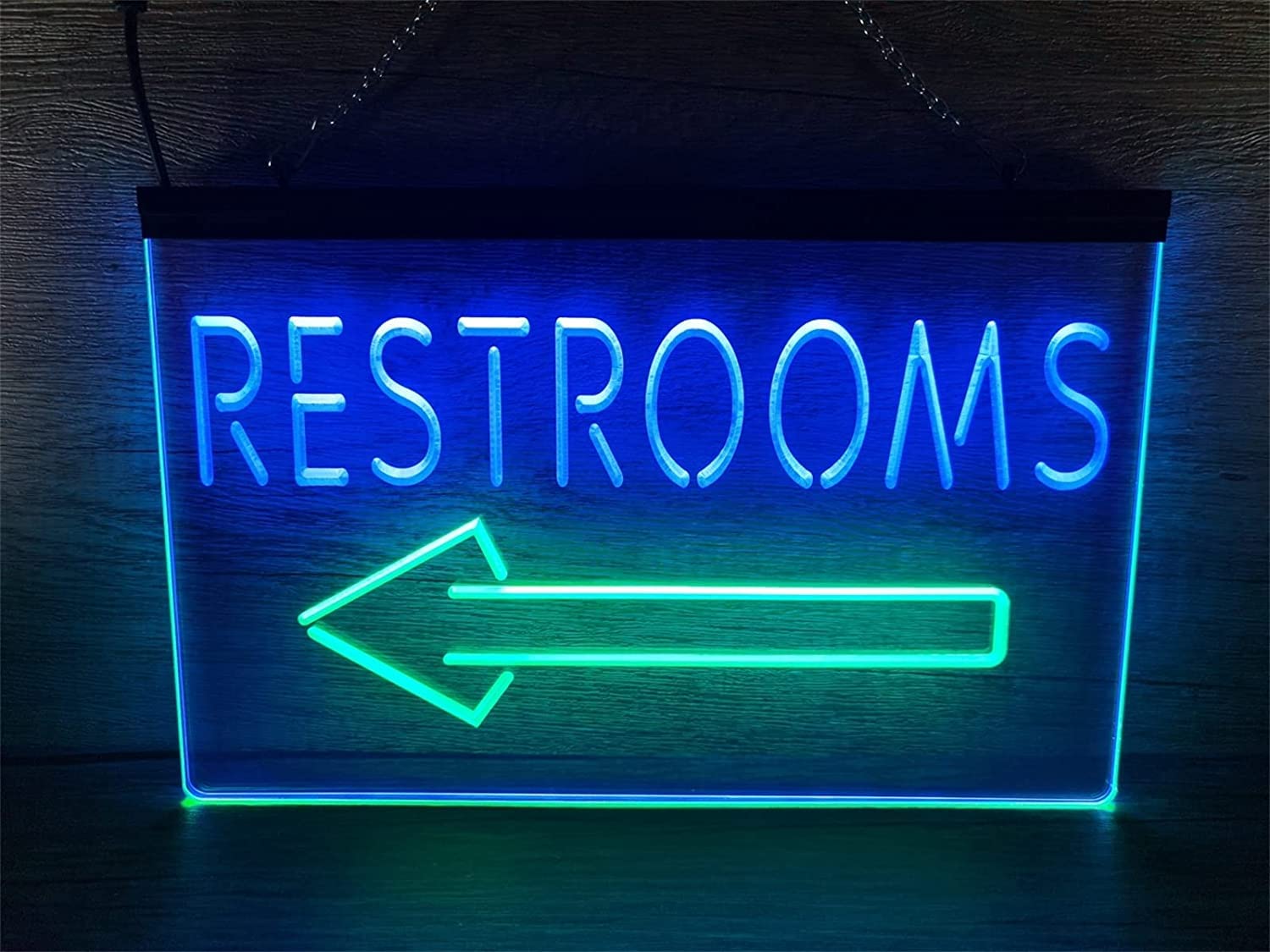 LNNW Neonowe światła LED Toaleta Strzałka w lewo Neonowe światła, WC Toaleta Toaleta Wejście Dekoracja ścienna Zasilany przez USB Dla Hotel Pub Kawiarnia Pokój rekreacyjny Ściana(30x20cm)