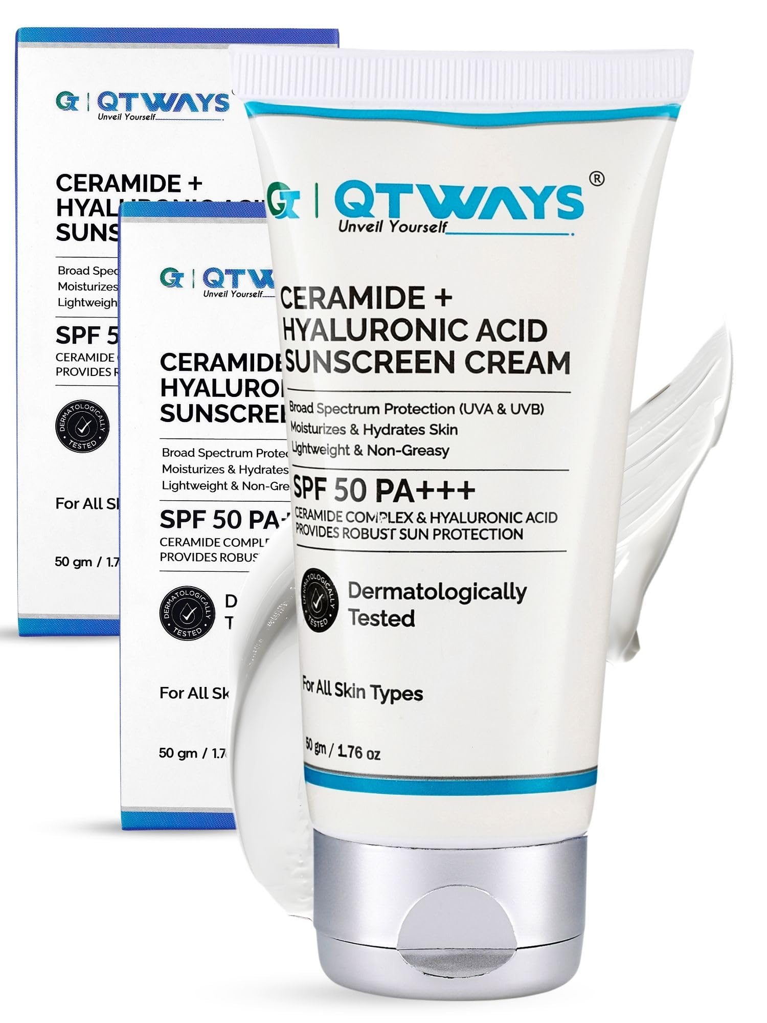 Ceramide + Hyaluronic Acid Sunscreen Cream 50ml For Men, Women - Pack of 1 | SPF 50 PA+++ | Spectrum Protection (UVA & UVB) | Moisturizes | Protect from Sunburn & Hyperpigmentation-picture-29
