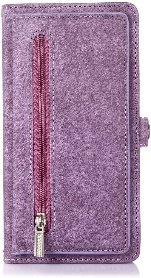 Litchi Texture Flip Wallet Case for iPhone 17/17 Air/17 Pro/17 Pro Max, Business Cover with Crossbody Shoulder Strap, Slim Design(Blue,17 Pro)