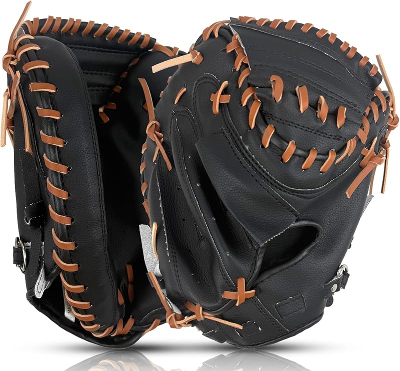 Guante de receptor de béisbol de 33", lanzamiento con la mano derecha, entrenamiento y juego