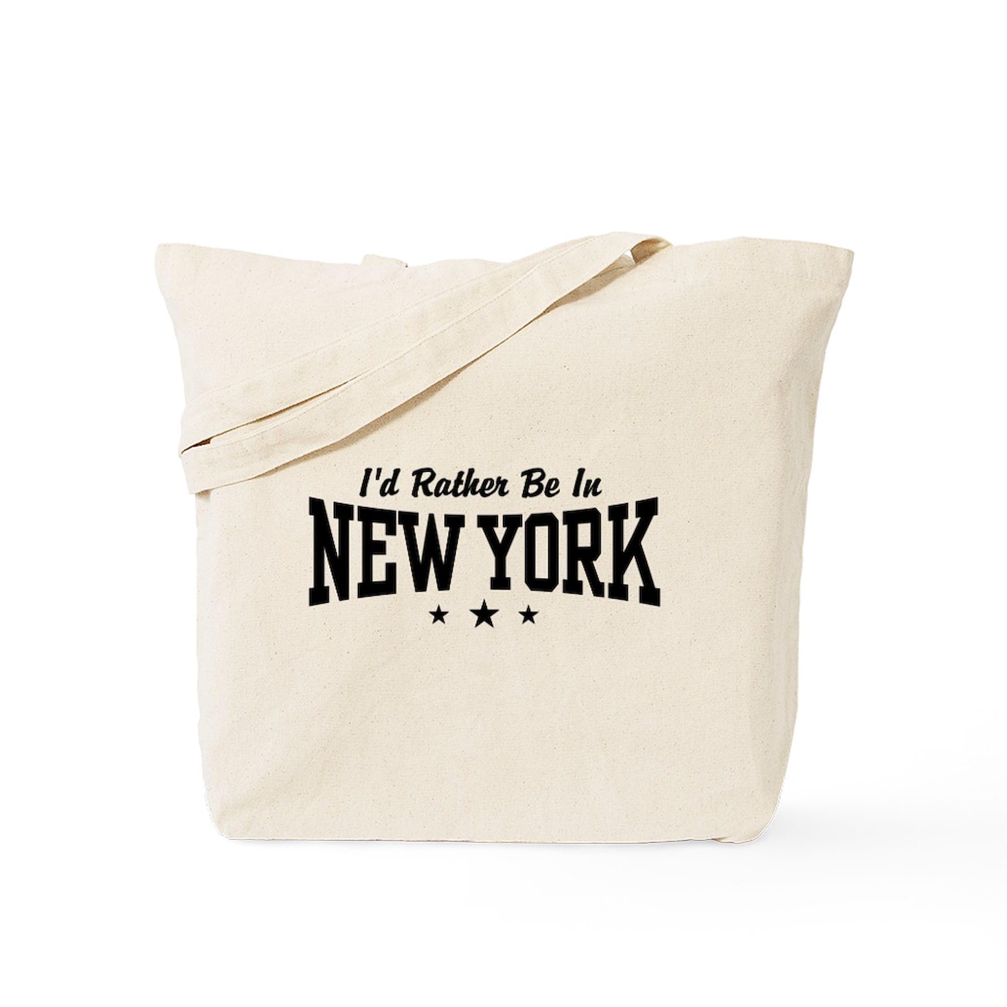 CafePress I'd Rather Be In New York Tote Bag Natural Canvas Tote Bag, Reusable Shopping Bag