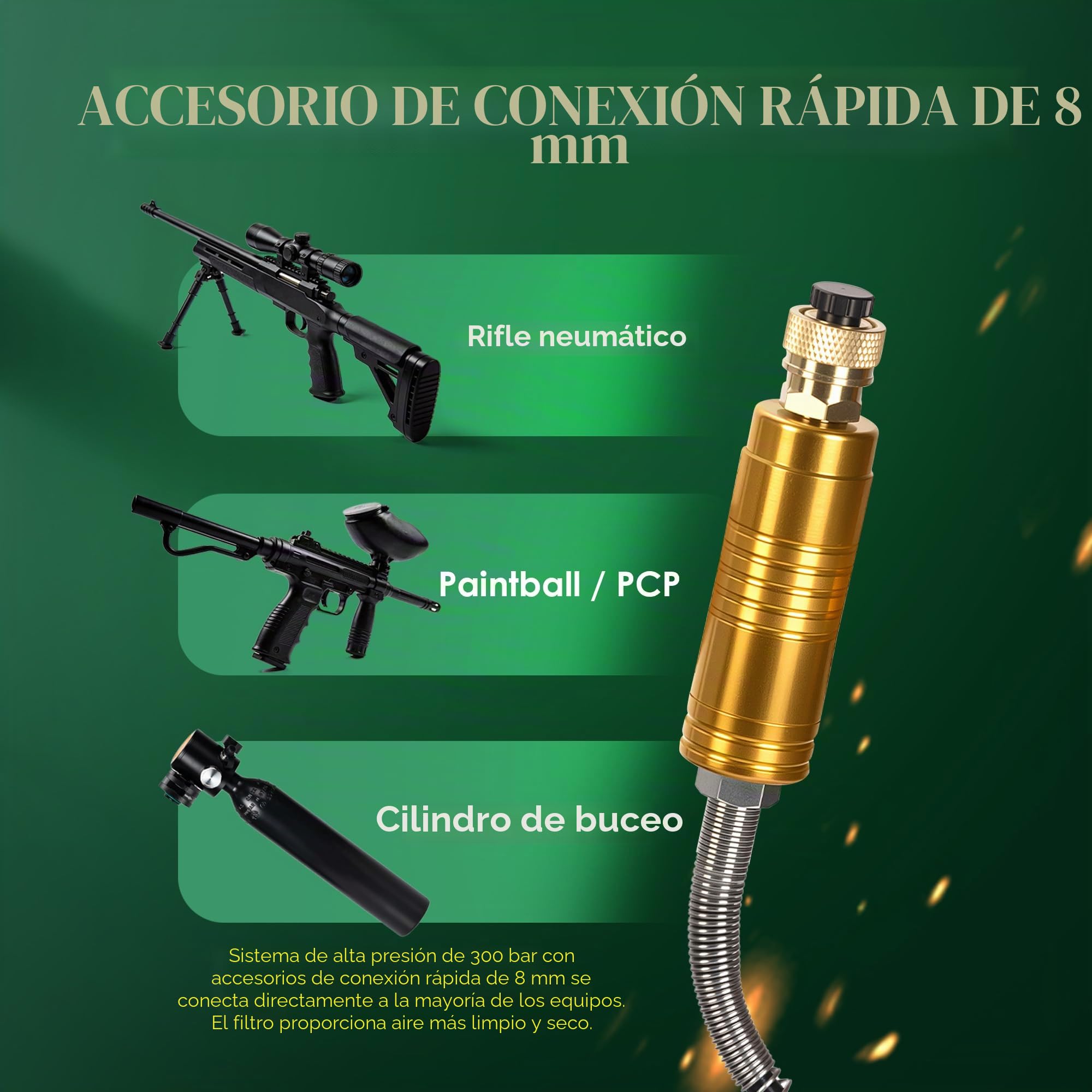Compresor de aire TUXING Pcp, 4500 Psi 30 Mpa, sin aceite/agua, alimentado por coche 12 V CC o hogar 110 V CA con adaptador (incluido), bomba para rifles de aire PCP y pistolas de aire (TXES061)