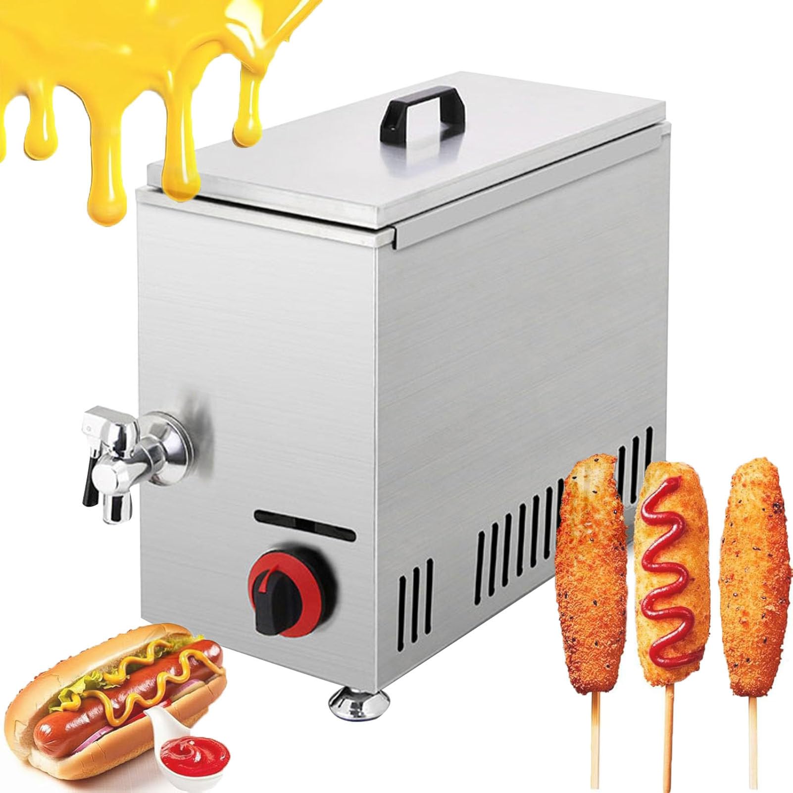 Frytkownica do corn dogów, maszyna do smażenia serowych paluszków do parówek, maszyna do smażenia serowych paluszków do parówek, stal nierdzewna, do corn dogów i serowych parówek. Electric