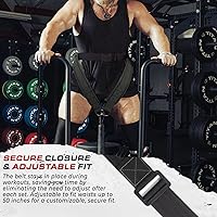 Vista 5 de Belt for Belt Squats, Rack Attachment & Squat Machine, Weight Lifting&Powerlifting – Back Support, Low-Profile, Padded Hip & Thigh, Secure Buckle