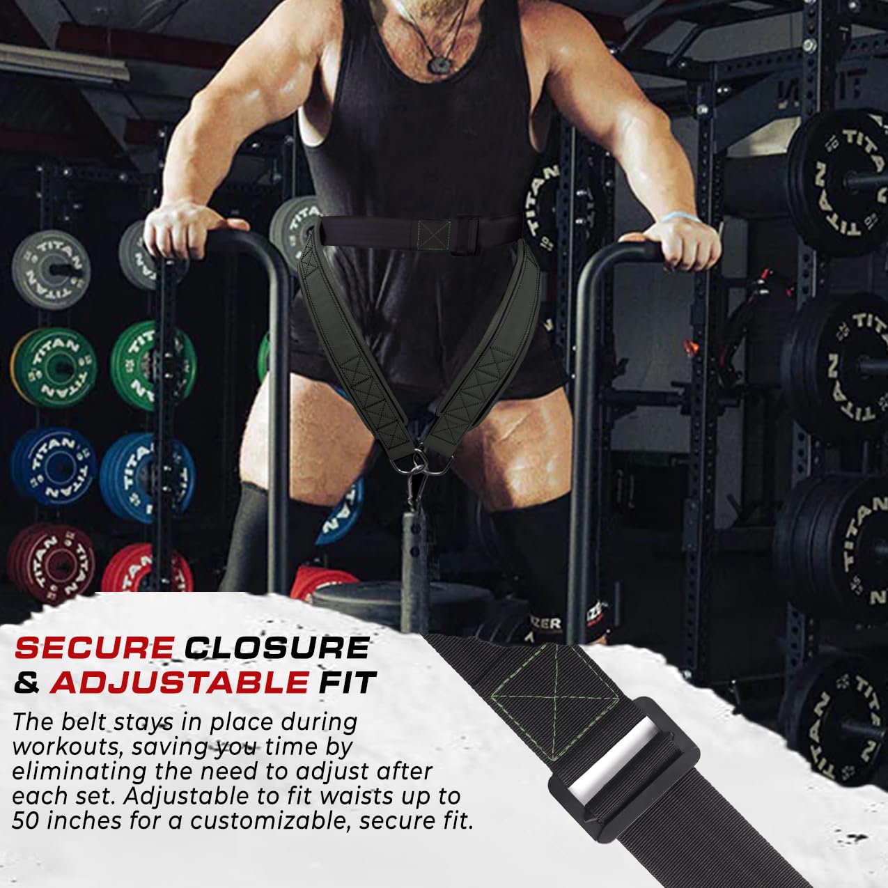 Yes4All Cintura Per Sollevamento Pesi In Vera Pelle, Supporto Schiena, Powerlifting, Squat, Regolabile, Con Catena Da 36 Pollici, Portata 350 Lbs (158 Kg) - 5