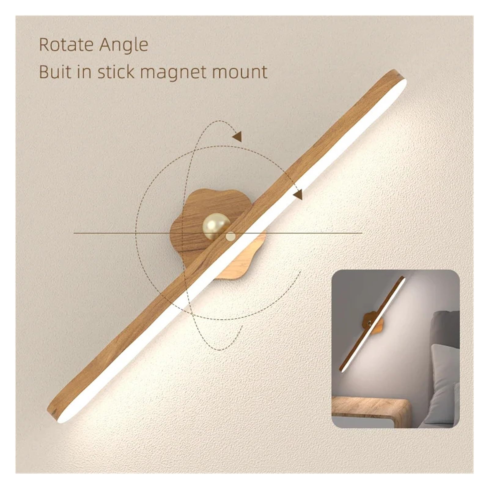 Lampa przednia LED Mirror Magnet Adsorpcja Bezprzewodowe oświetlenie toaletki do lustra Lampy kinkietowe LED do sypialni Makijaż Elastyczny(Warm)