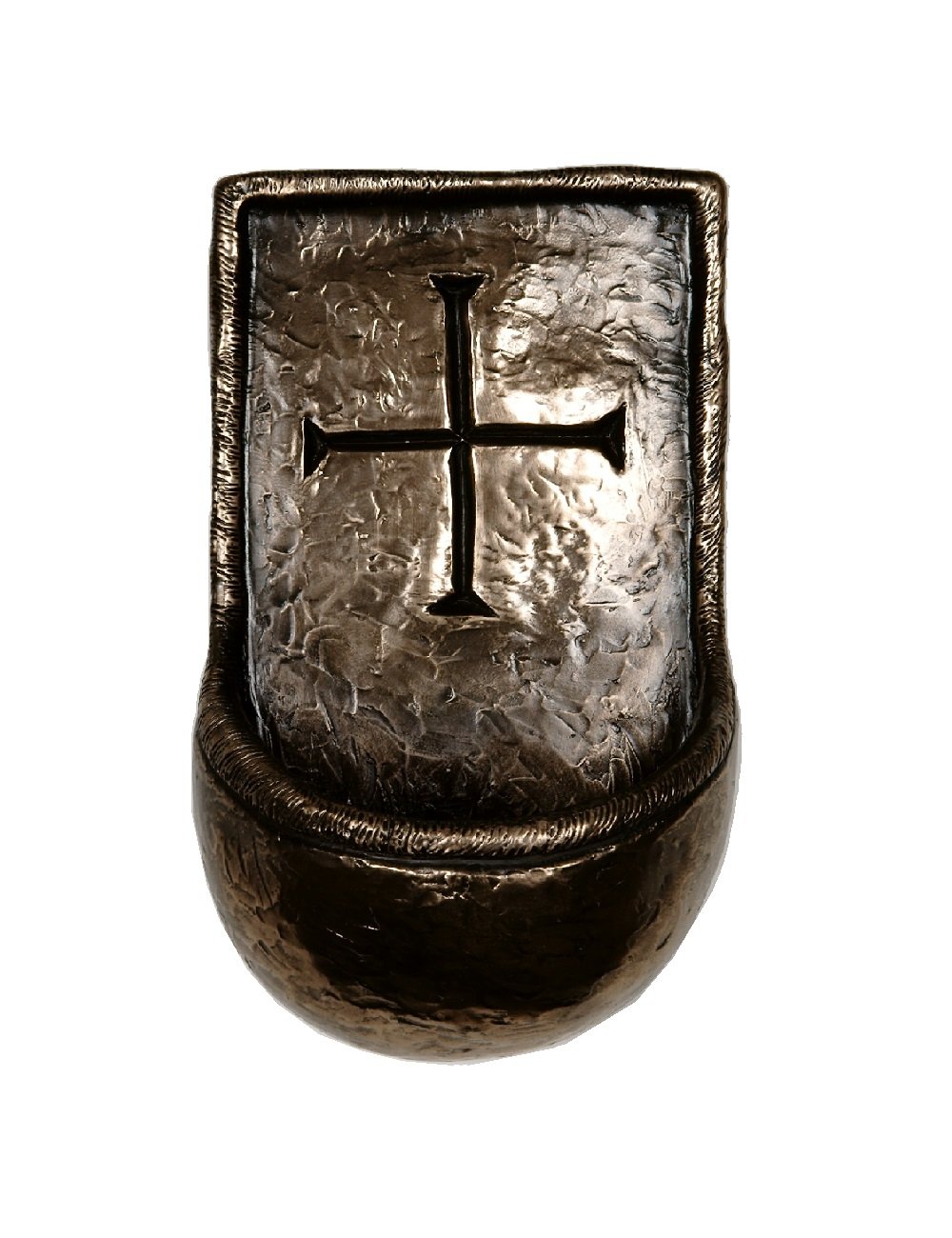 Wild Goose Holy Water Font St. Brigids Cross Resin Cast Coated In Bronze 5 1/2 Inches Tall by 3 1/2 Inches Wide Ready To Hang Made in Ireland