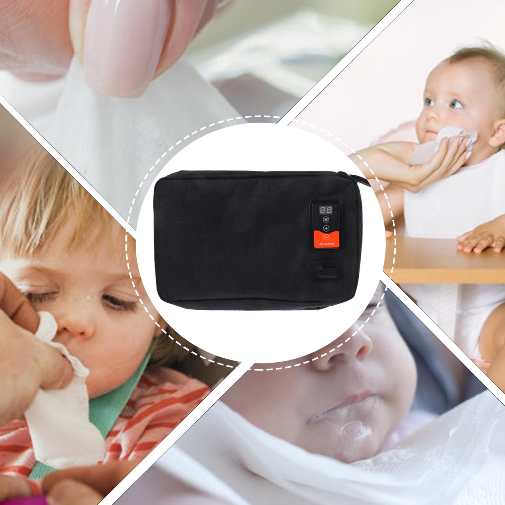 Calentador de Toallitas Húmedas USB Portátil para Ñiño, Negro
