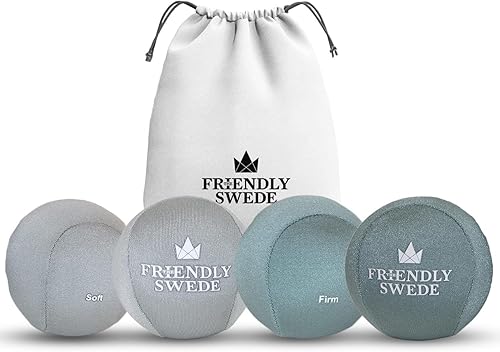 The Friendly Swede Stress Balls for Adults - Hand Therapy Ball and Hand Exerciser - 4 Pack of Stress Balls for Grip Strength Training and Stress