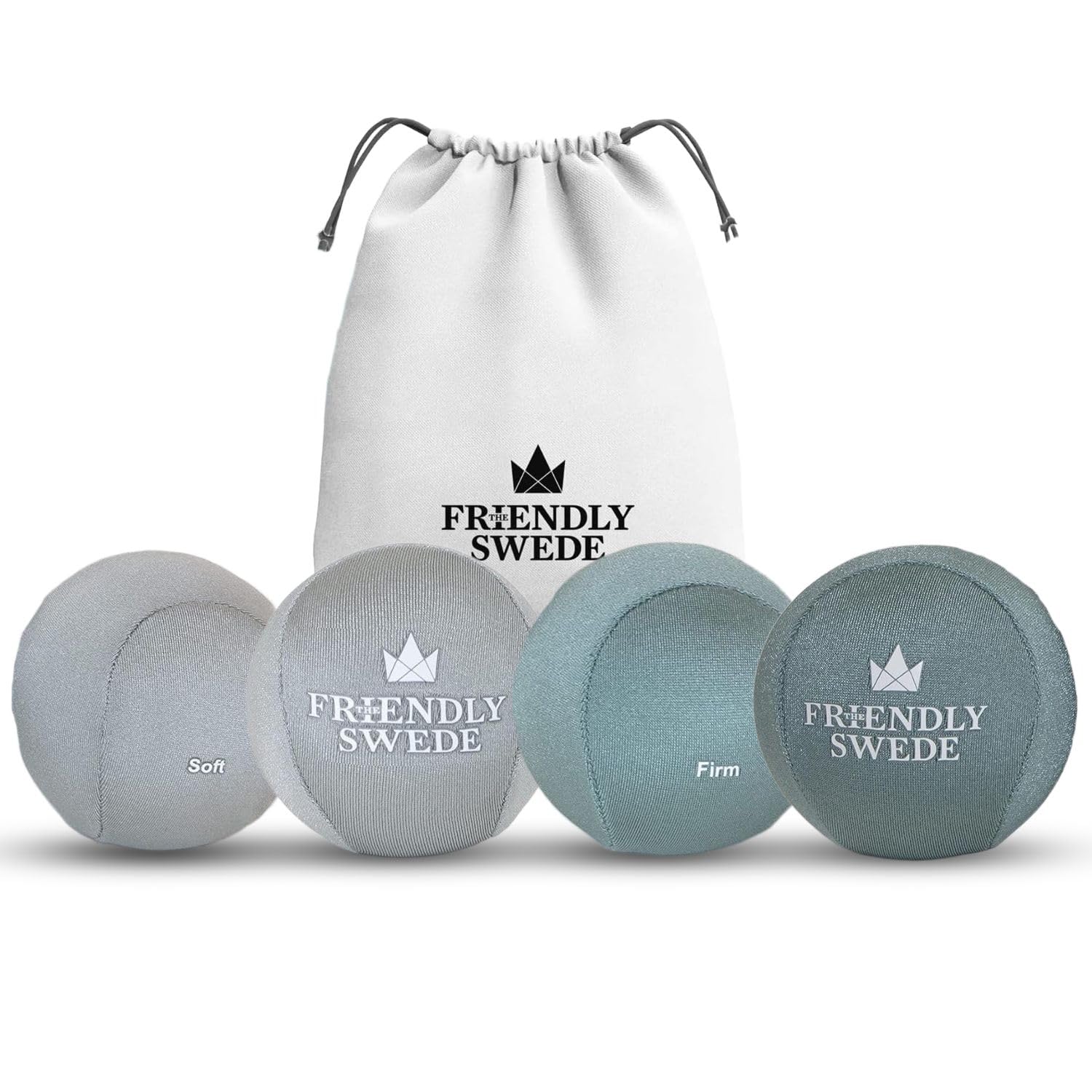 The Friendly Swede Stress Balls for Adults - Hand Therapy Ball and Hand Exerciser - 4 Pack of Stress Balls for Grip Strength Training and Stress Relief