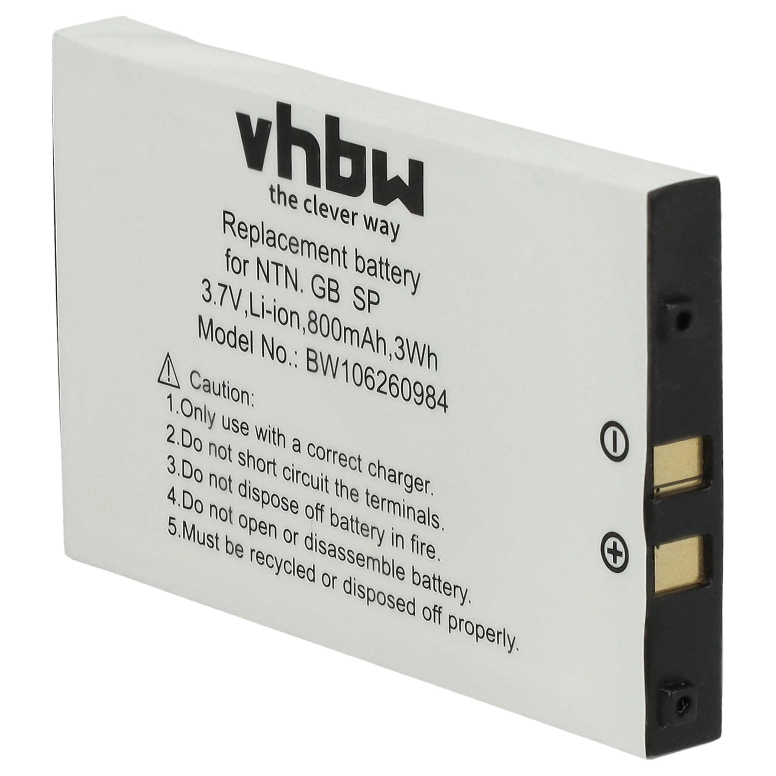 vhbw Batería Compatible con Nintendo Gameboy Advance SP (GBA SP) / Special AGS-001, AGS-101, AGS-003 - reemplaza Sam-SPRBP (Li-Ion, 800mAh, 3.7V)