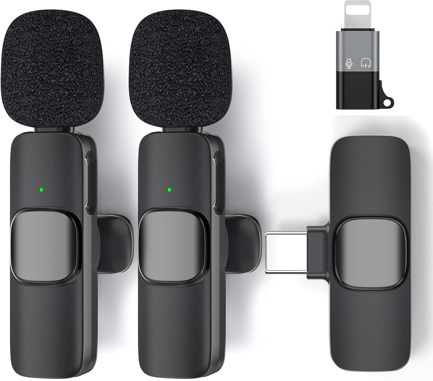 Wireless Lavalier Microphones for iPhone 15, iOS and Android Devices Laptop Computer USB C Small Wireless Microphone for Video Recording Vlogging TikTok YouTube Wireless Lavalier Microphones for iPhone 15, iOS and Android Devices Laptop Computer USB C Small Wireless Microphone for Video Recording Vlogging TikTok YouTube