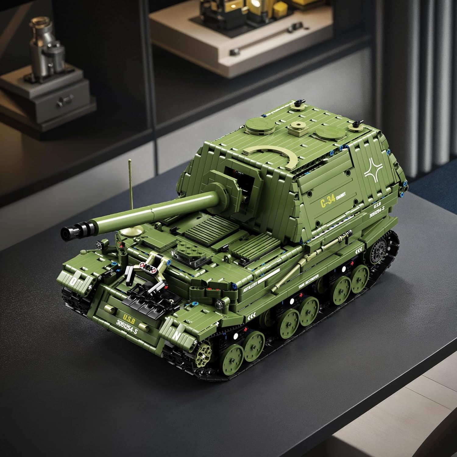 NUTCRACKER WW2 Army Military Tank Building Set - Army Tank Toy Building Set for Adults, Military Tank Home Collection Display Model, Christmas Birthday Gifts for Men Kids Boys 14+ (2436 Pieces