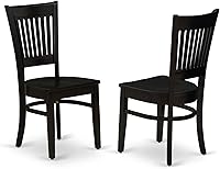 Vista 18 de East West Furniture NFVA3-BLK-C - Juego de comedor de 3 piezas que contiene una mesa de comedor rectangular con hojas de mariposa y 2 sillas