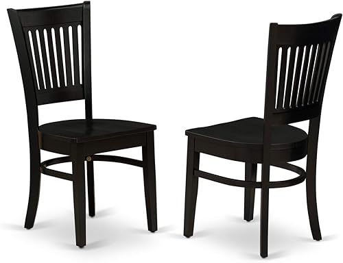 Miniatura 4 de East West Furniture ANVA3-BLK-W Juego de mesa de cocina de 3 piezas para espacios pequeños contiene una mesa de comedor redonda con pedestal y 2