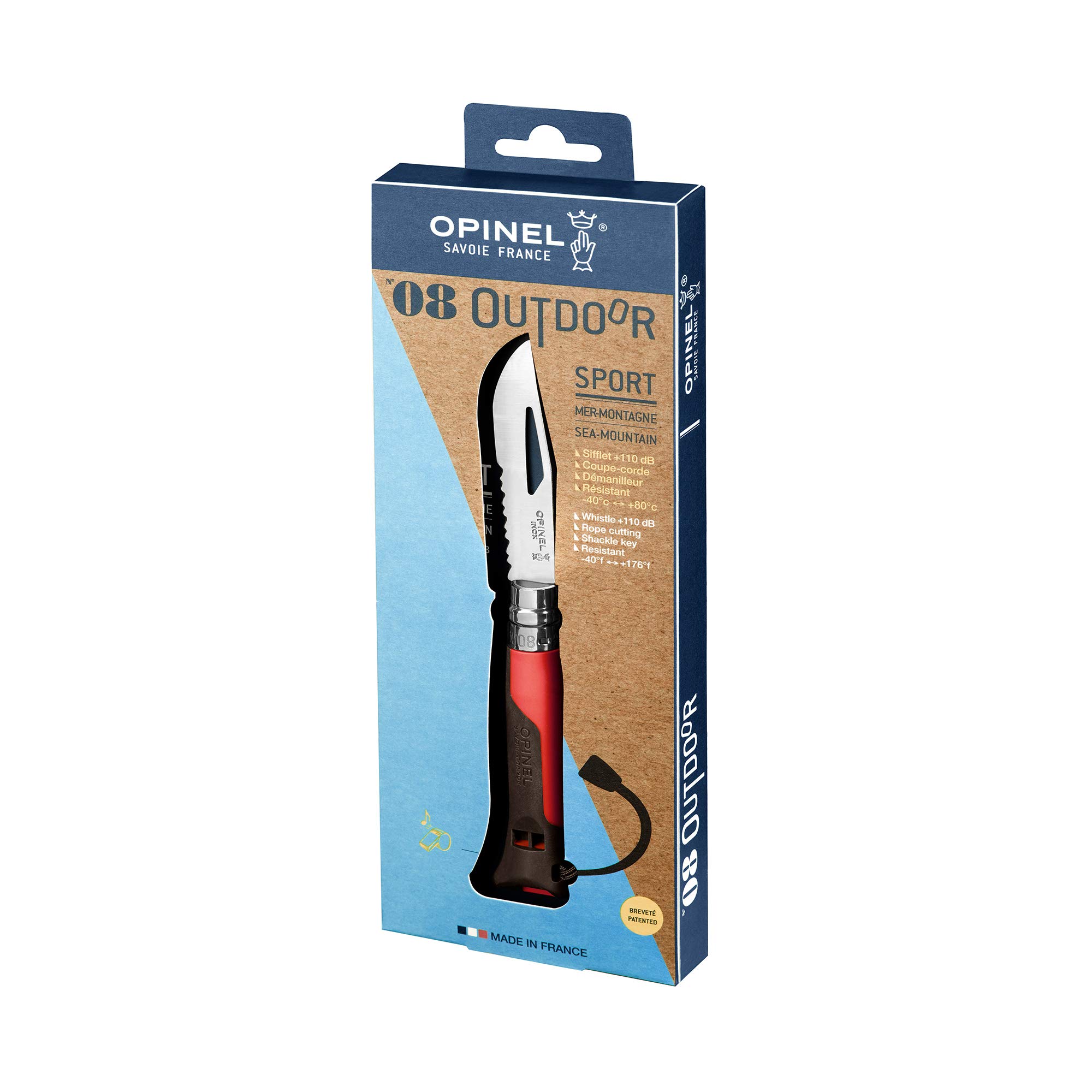 Opinel Couteau de poche Outdoor rouge N¬∞08