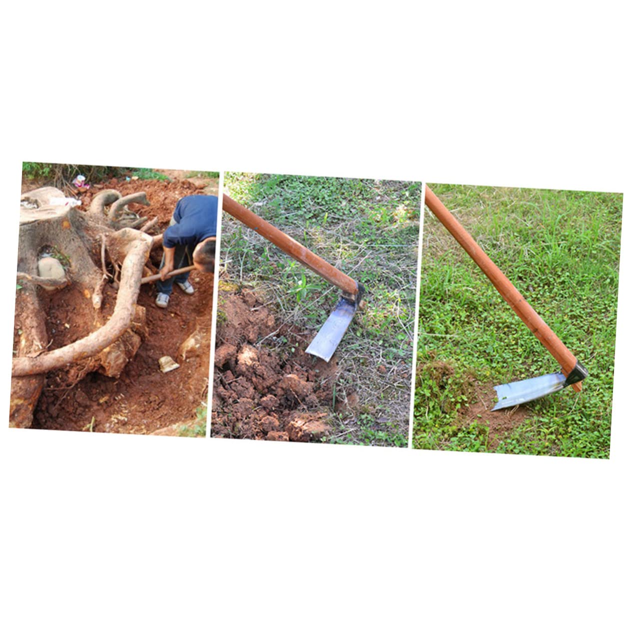 Kisangel Cabeza de Azada Ancha de Acero para Aflojar la Tierra y Airear, Herramienta Manual de Jardinería para Uso en Granja y Hogar