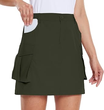 Willit Womens Cargo Skorts Skirt Golf Casual Quick Dry Zip Pockets Outdoor Hiking