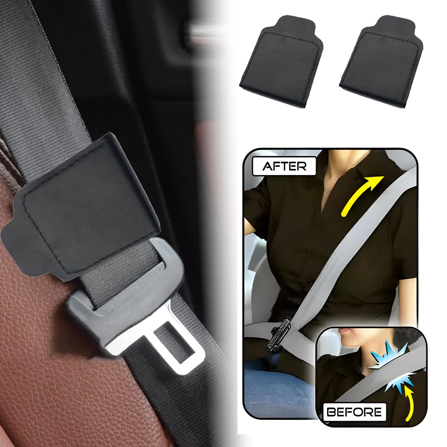 Veiligheidsgordel voor de auto, 2-in-1, knoopvrije elastische hondenriem voor de auto,... | bol