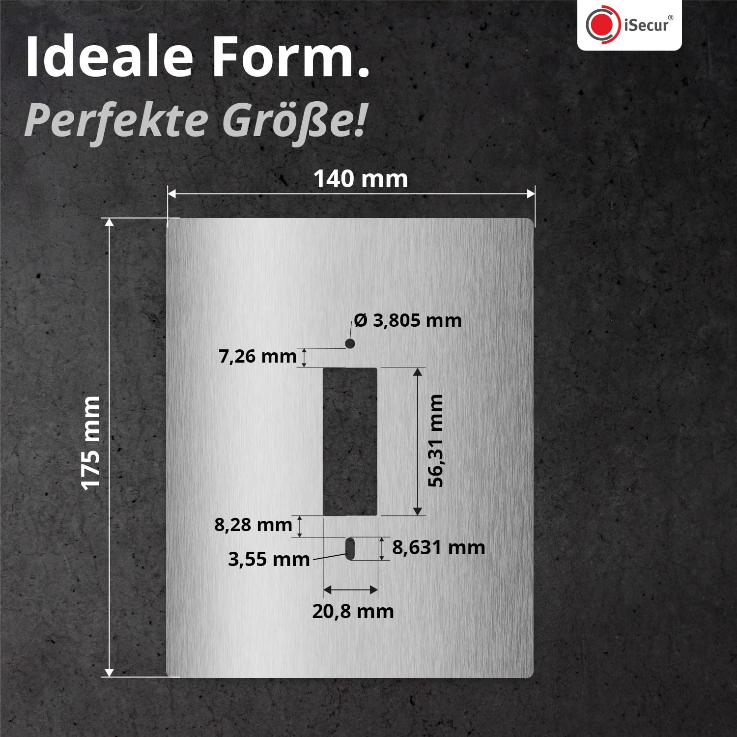 iSecur Blende passend für Ring Videotürklingel aus Edelstahl I Wired Doorbell Pro 3. Gen (2025) I Klingelschild I 140 x 175 mm I Türstation Platte für Klingel I az227