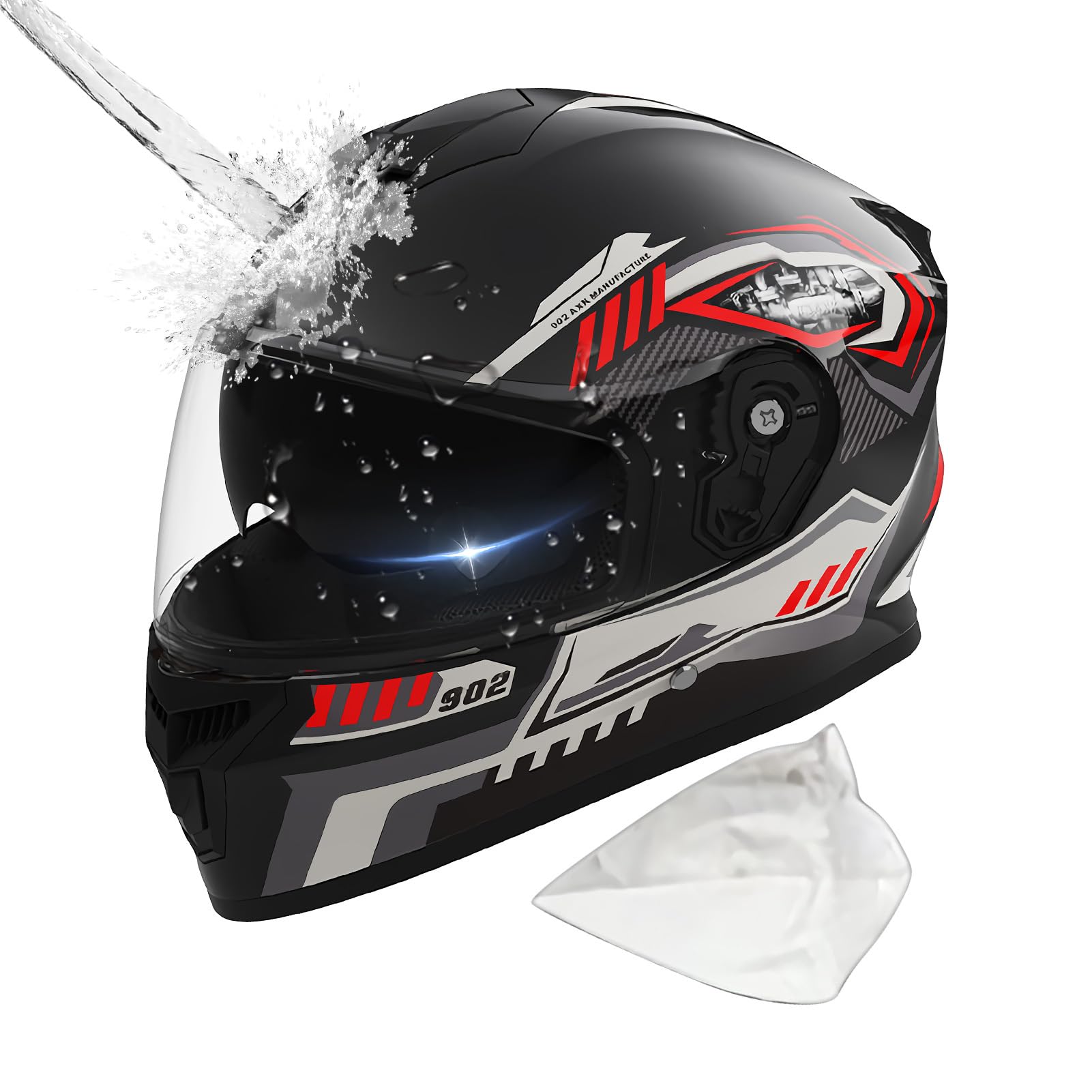 Kask Motocyklowy Wizjer Motocrossowy | Pełnotwarzowe Kaski Motocyklowe Dla Dorosłych Z Wyjmowaną Chustą Dla Jazdy Na Motocyklu Skuterze Nartach Snowboardzie I