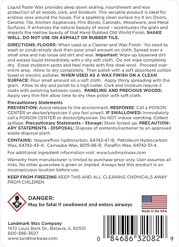 Miniatura 2 de Lundmark - Cera líquida en pasta con cera de carnauba, 32 onzas, 3208F32-6 (LUN-3208F32-6)