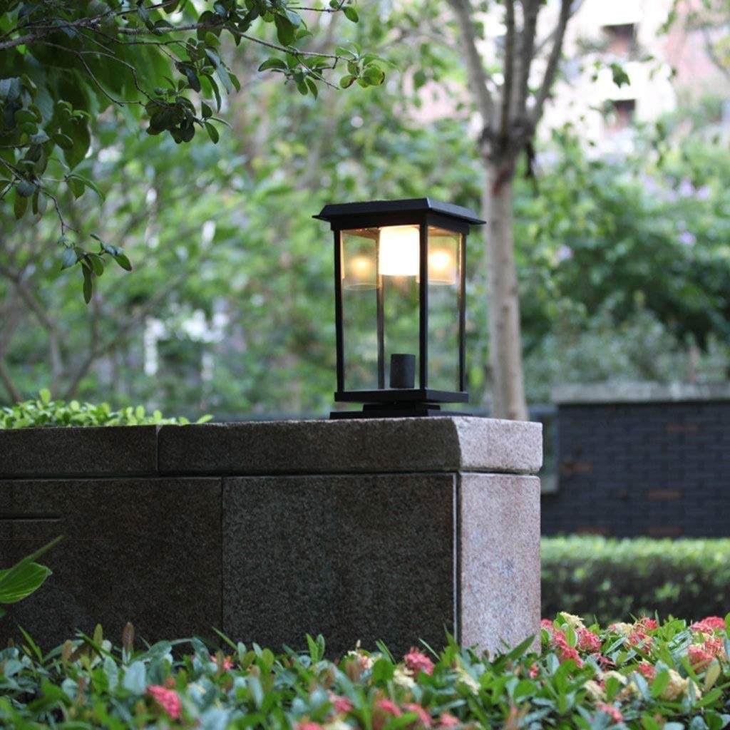 Zhangl Solarenergie Doppellichtquelle Beleuchtungskörper Tür Landschaft Pfosten Säule Pathway Tor wasserdichte Hof Säule Laterne Säule Lichter Fackel im Freien Garten Innenhof Dekoration