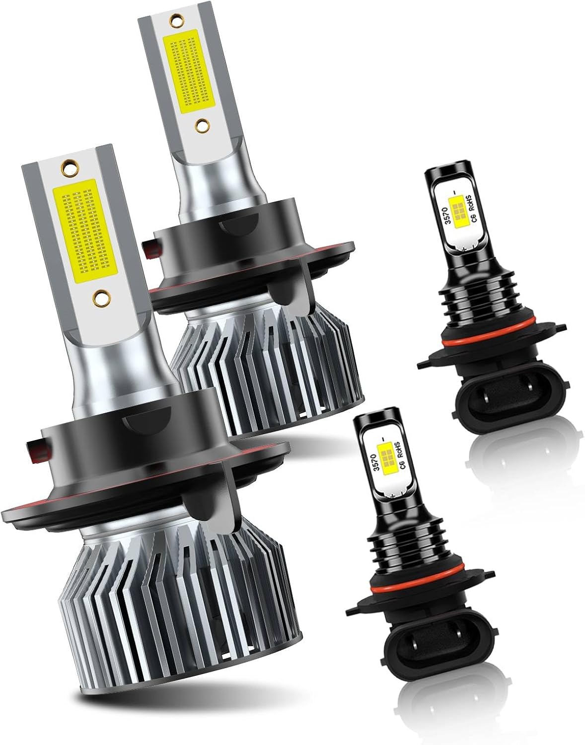 For Ford F150 2004-2014 High Low Beam Fog Light Bulbs, 6000K White, 4-Pack