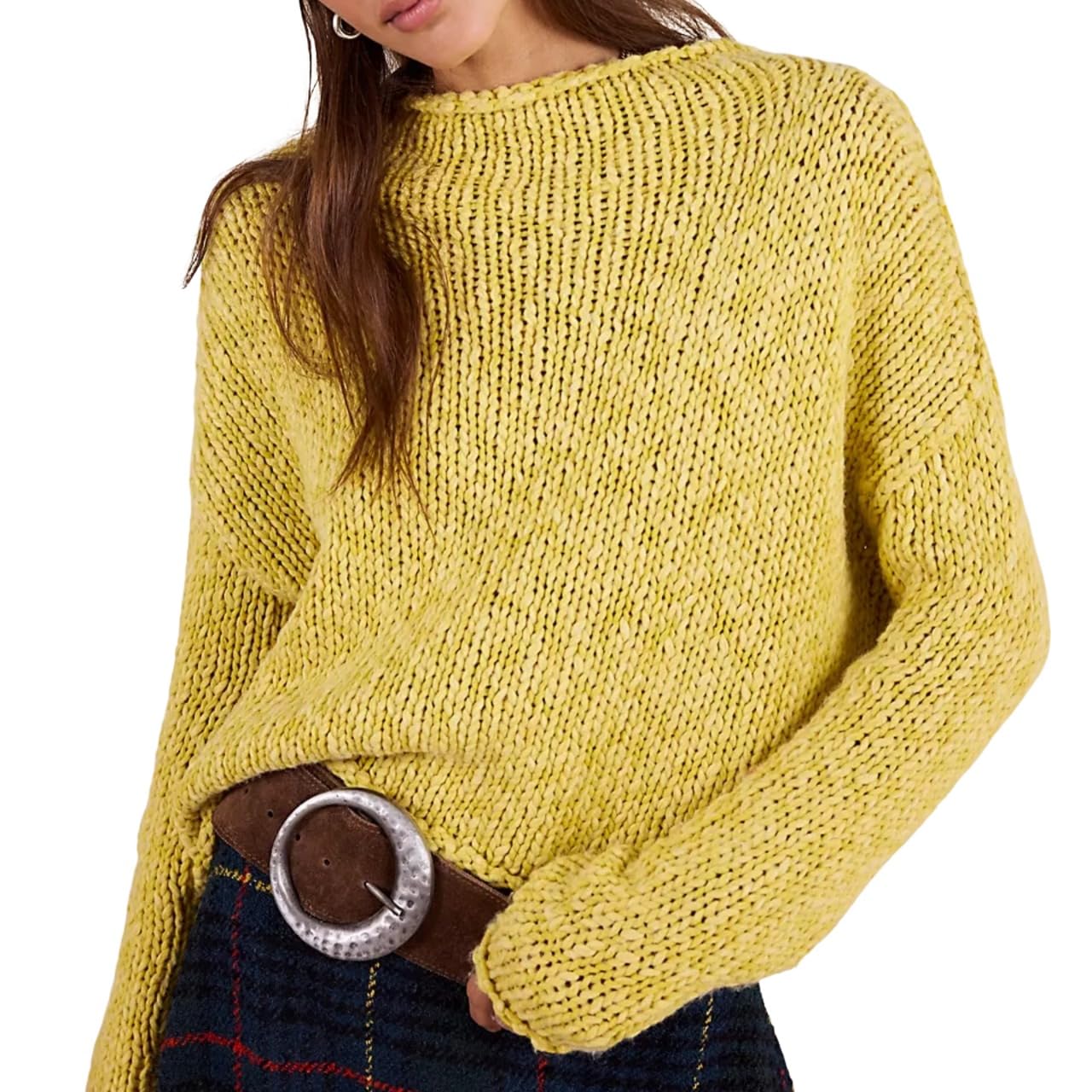 ZAFUL Womens Rollneck Knit Sweater Long Sleeve Textured Ribbed Casual Loose Cropped Pullover Tops Oversized Fall Outfits