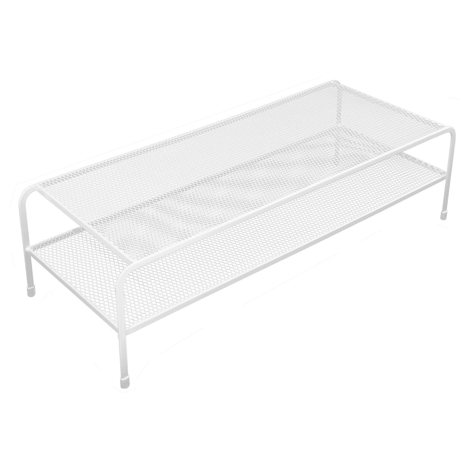 Support de bureau en métal blanc réhausseur d'écran robuste pour ordinateur