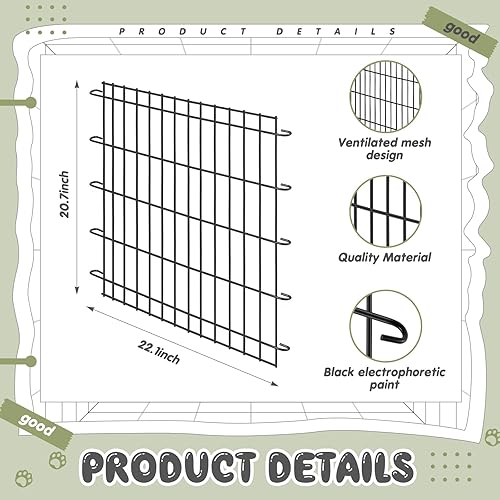 Miniatura 2 de Tandefio Paquete de 2 paneles divisores de jaulas para perros de 36 pulgadas, divisor ajustable de metal para perreras para perros grandes, medianos