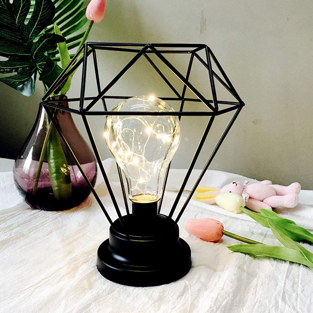 Amazon.co.jp : 工業用ダイヤモンドアイアンテーブルランプ