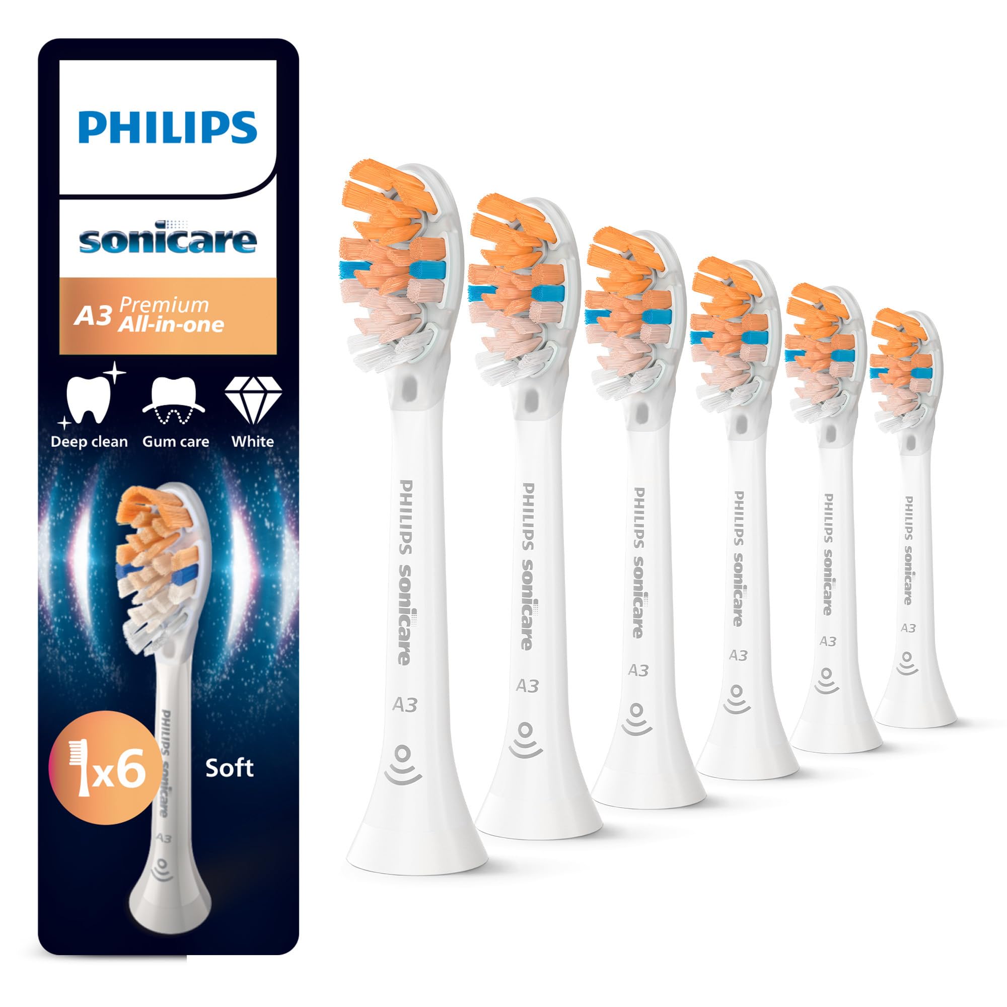 Philips Sonicare Premium All-in-One HX9096/87 testine di ricambio per spazzolino White 6 pz