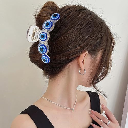 Miniatura 4 de Pinzas para el cabello de Halloween, diseño de mal de ojo azul de terror, pinzas de sujeción fuerte para el cabello de Halloween, accesorios para el