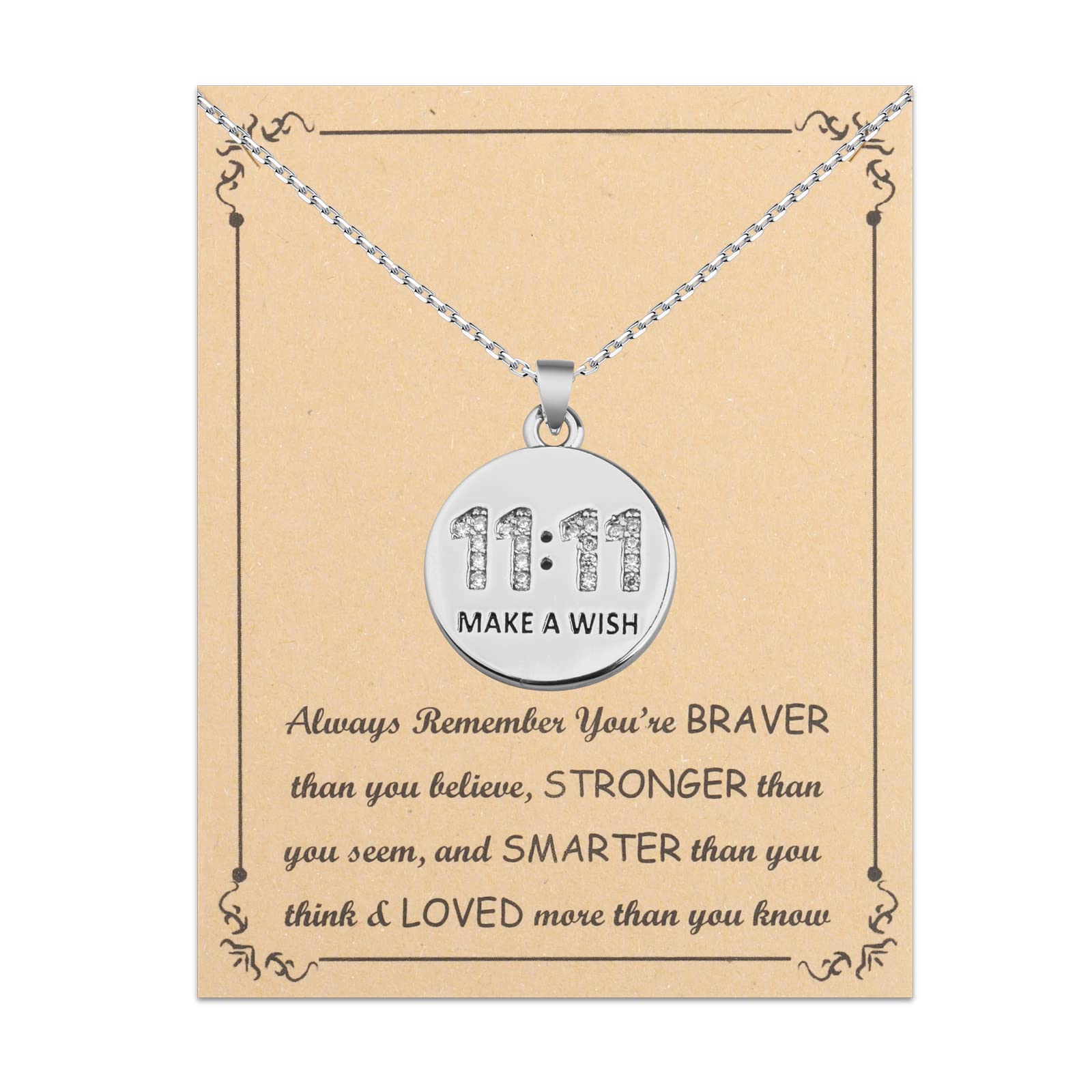 BNQL 11 11 Make a Wish Necklace 11 11 Angel Numbers Necklace Make A Wish Gift Jewelry for Women Girls