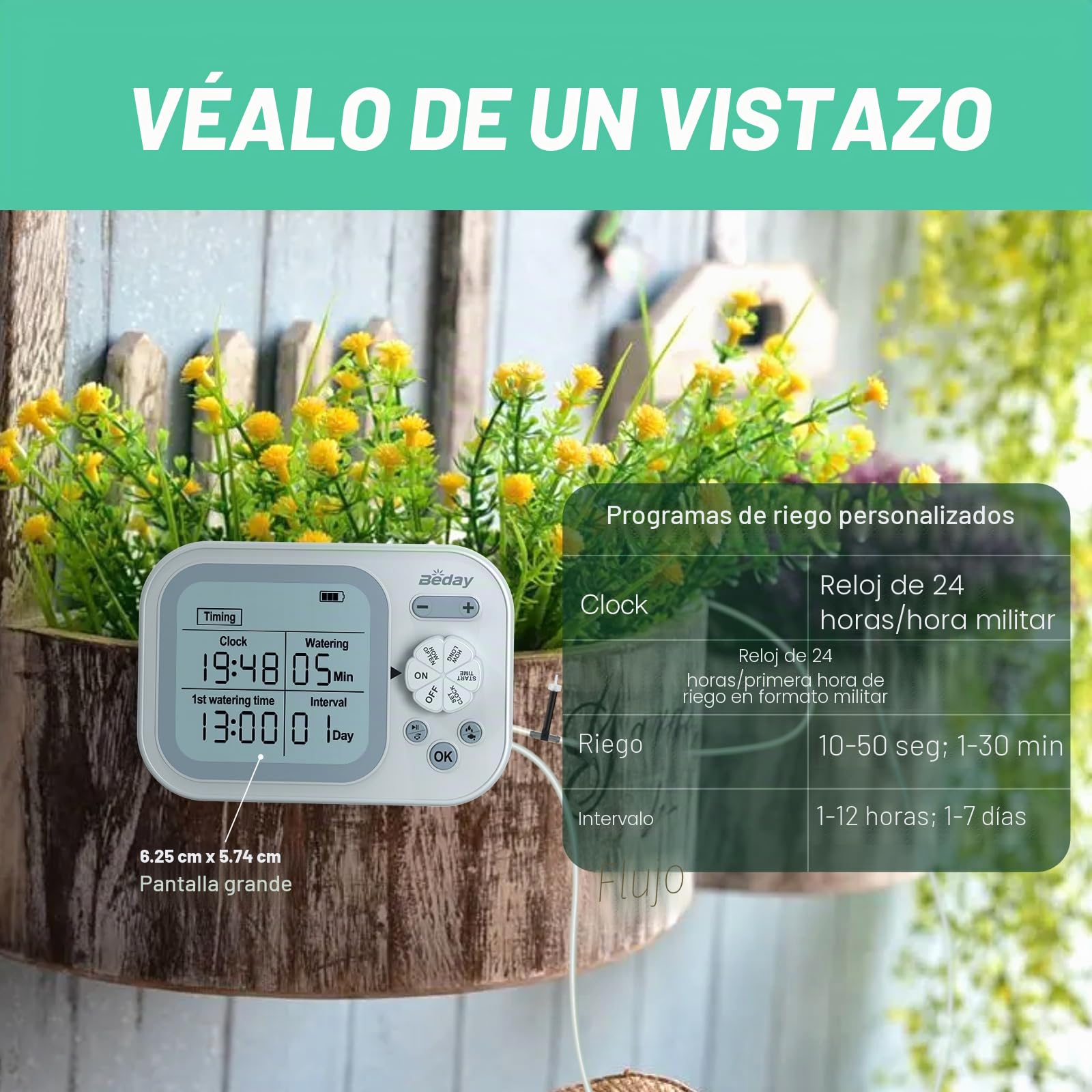 Sistema de riego automático de plantas para interiores para 15 plantas en maceta, kit de riego por goteo automático, temporizador de agua programable con detección inteligente de humedad