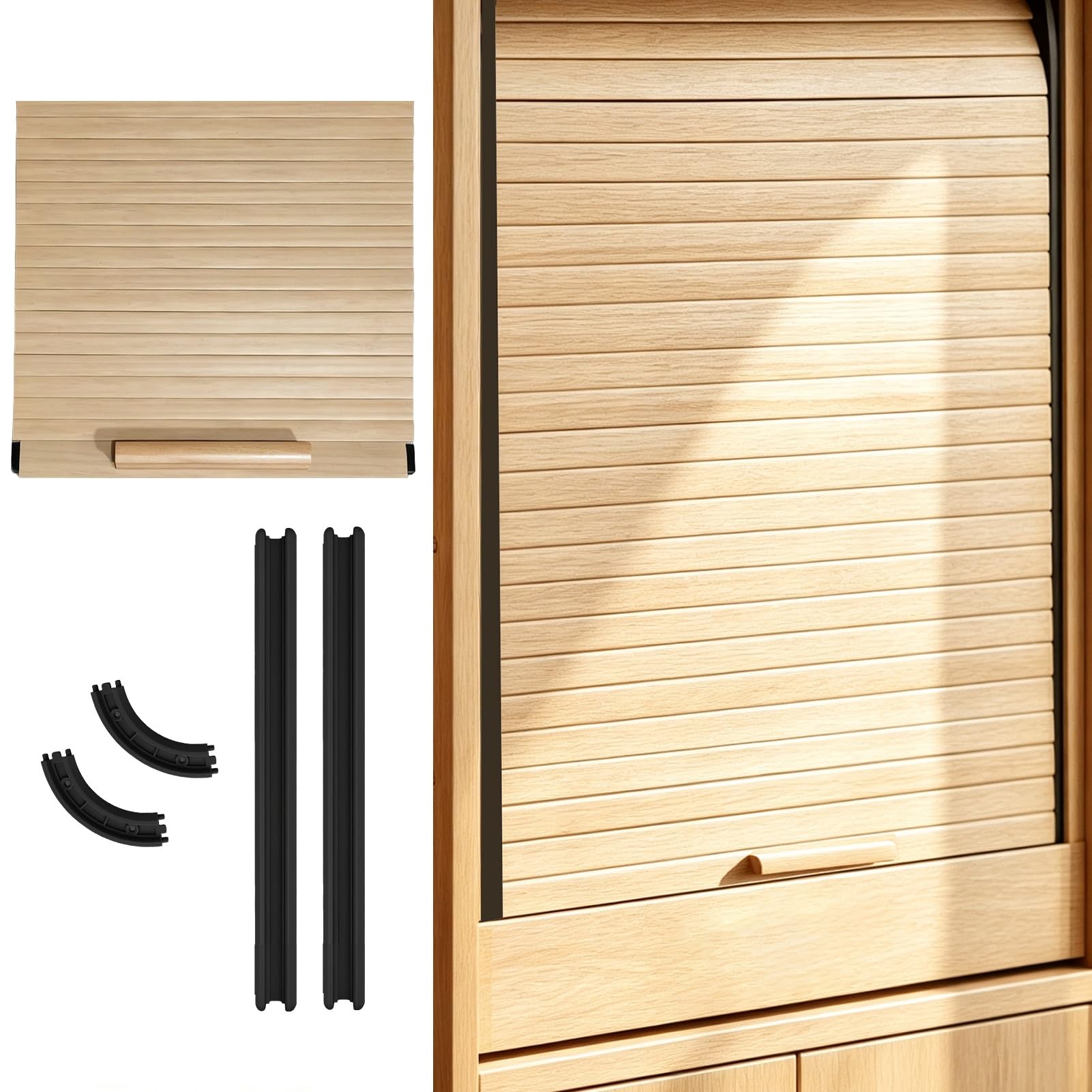 Volet Roulant pour Meuble de Cuisine Kit Porte Tambour Garage Appareil Électroménager Dissimulé