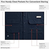 Vista 23 de BASSDASH UPF 50 Camisa de vestir para pesca de manga corta con botones para hombre, tejida, de manga corta, para exterior