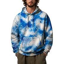 DMOYALA Tie Dye Hoodies for Men Fall Casual Baggy Pullover Drawstring Sweatshirts Long Sleeve Workout Hoodies with Pockets