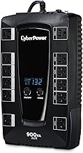 CyberPower AVRG900LCD Intelligent LCD UPS System, 900VA/480W, 12 Outlets, AVR, Compact