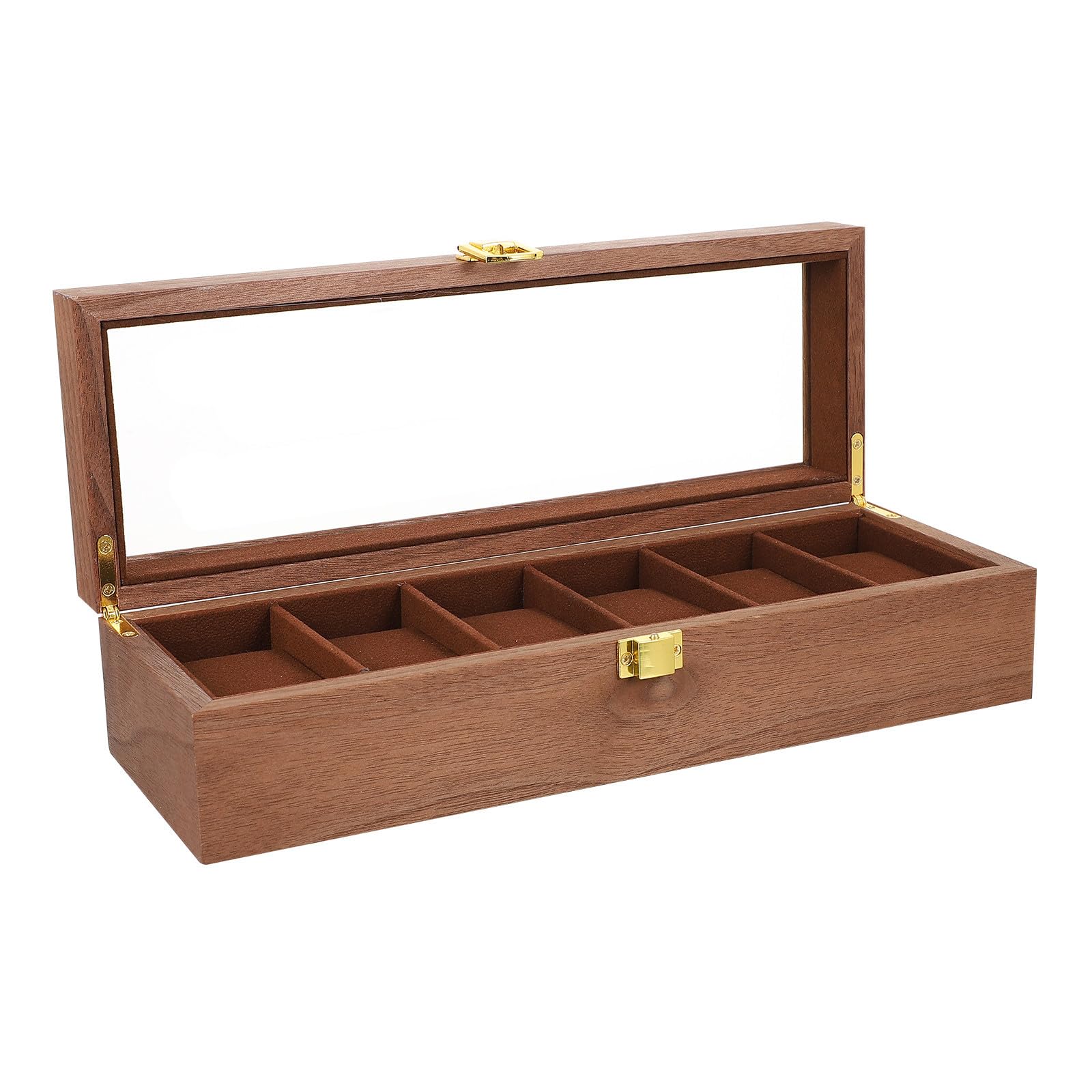Vintage Uhrenbox mit 6 Fächern zur Stilvollen Aufbewahrung von Uhren und Schmuck Elegantes Design für Persönliche Nutzung und Heimdekoration