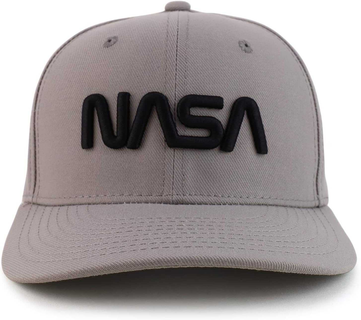 Armycrew Officially Licensed NASA Worm Letter 3D Puff Embroidered Baseball Cap